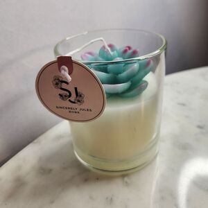 Sincerely Jules Succulent Design "Harmony" Soy Blend Candle 9.5 oz TikTok Viral
